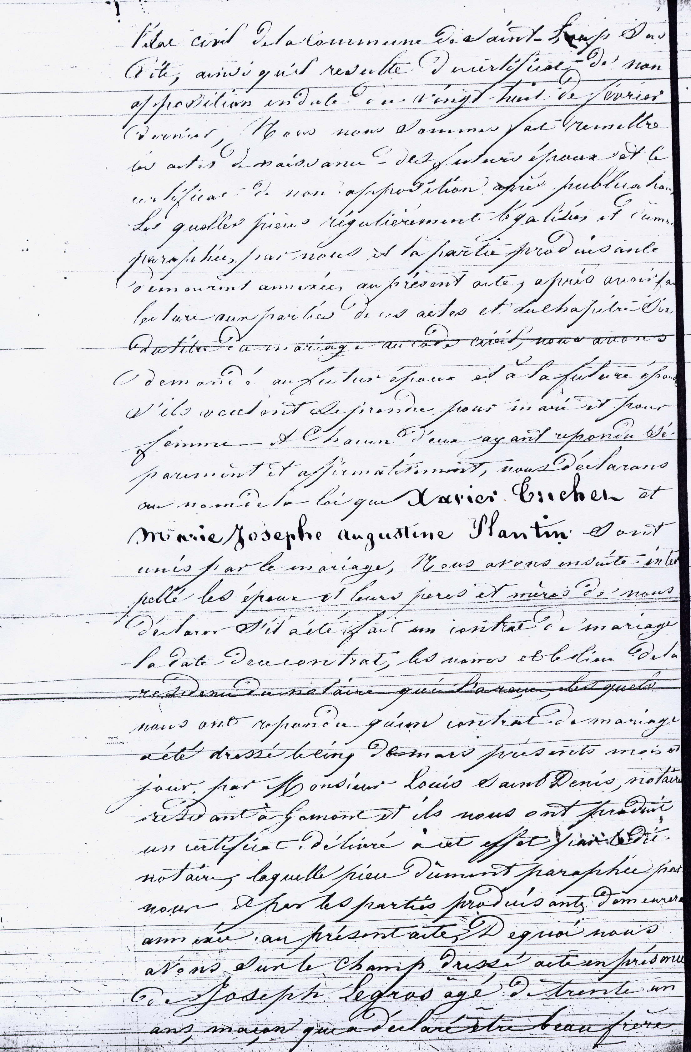 Mariage Trichet Xavier et Plantin Marie Josephe Augustine 2.jpg